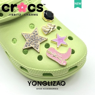 Jibbitz crocs charms หัวเข็มขัดโลหะ อุปกรณ์เสริมรองเท้ายีนส์ สําหรับเด็กผู้หญิง