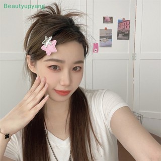 [Beautyupyang] กิ๊บติดผม พลอยเทียม รูปดาวคู่ น่ารัก แวววาว เครื่องประดับ สําหรับผู้หญิง