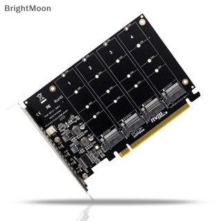 Brightmoon 4x32Gbps ตัวแปลงฮาร์ดไดรฟ์ PH44 4 พอร์ต M.2 NVME SSD เป็น PCIE X16M