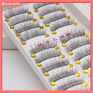 Bluelans ขนตาปลอม แบบหนา ดูเป็นธรรมชาติ สําหรับแต่งหน้า 10 คู่