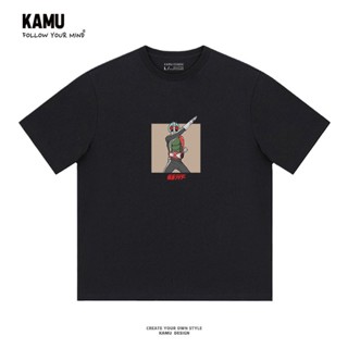 เสื้อยืดแขนสั้นลําลอง ผ้าฝ้ายแท้ ทรงหลวม ลาย Kamen Rider Street Wear สําหรับผู้ชาย