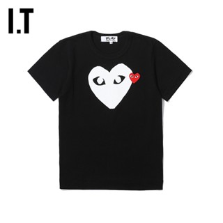 เสื้อยืดแขนสั้นลําลอง พิมพ์ลาย It CDG PLAY COMME des GARCONS Rei Kawakubo แฟชั่นฤดูใบไม้ผลิ และฤดูร้อน สําหรับผู้หญิง