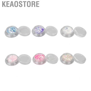 Keaostore Nail Art Sequins Flakes  6 Boxes Glitter  Set Mixed Color for Salon