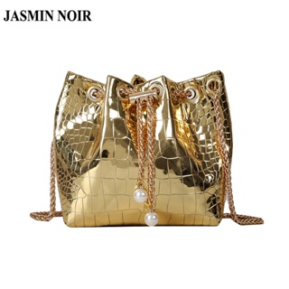 Jasmin NOIR กระเป๋าสะพายไหล่ สะพายข้าง หนังจระเข้ ขนาดเล็ก ลายเมฆ สําหรับผู้หญิง