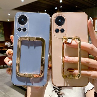 เคสOPPO Reno10 Pro Reno 10 Reno10 Pro+ 5Gมือถือแบบนิ่ม ชุบหรูหรา พร้อมที่ตั้งวาง และที่ครอบกล้อง สําหรับ เคสโทรศัพท์OPPO Reno10 5G New 2023