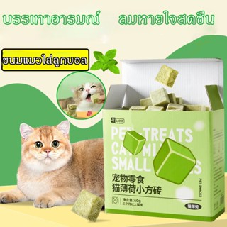 😻COD😻ขนมสัตว์เลี้ยง ขนมแมว ขนมแมวใส่ลูกบอล หญ้าแมวฟรีซดราย หญ้าแมวพร้อมทาน ป้องกันการกำจัดขนของลูกแมว