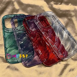 เคส For iPhone 11 13 12 14 15 16 Pro Max XR 6 7 8 Plus X XS Max เคสโทรศัพท์มือถือแบบนิ่ม กันกระแทก ลายคลื่น เคสไอโฟน11