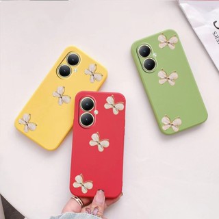 ใหม่ เคสโทรศัพท์ซิลิโคน TPU แบบนิ่ม ลายผีเสื้อ ประดับกลิตเตอร์ สีทอง สําหรับ VIVO Y27 Y36 4G 5G Y02t Y274G 2023