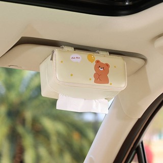 Cartoon Car Tissue Box Sun Visor Hanging Skylight Co-Pilot Car Paper Tray Cover Car Interior Decoration Supplies d5Sw