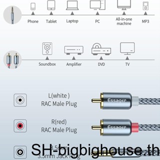 【Biho】สายแจ็คเสียง Rca 3 5 เป็น 2 RCA 3 5 มม. เป็น 2RCA ตัวผู้