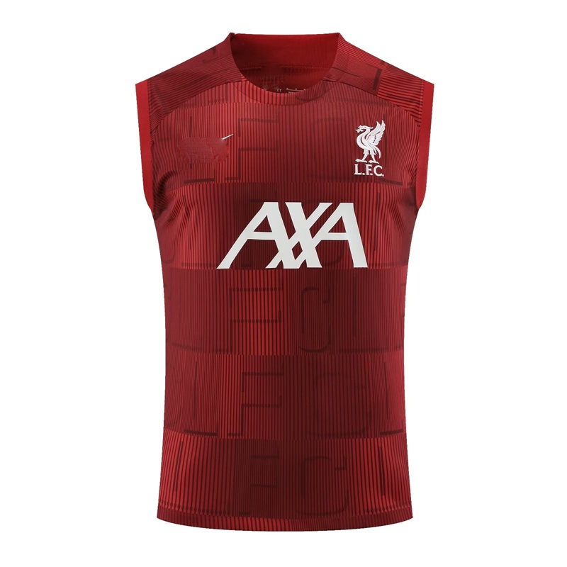 เสื้อกีฬาแขนกุด พิมพ์ลาย LFC 24  สีแดง พลัสไซซ์ S-XXL