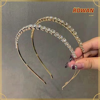 Rowans ที่คาดผม มงกุฎคริสตัล เพชรเทียม สีทอง สีเงิน เรียบง่าย สําหรับผู้หญิง