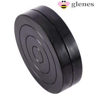 Glenes จานโรตารี่ พลาสติก สีดํา 360° จานหมุนเซรามิค แบบหมุนได้