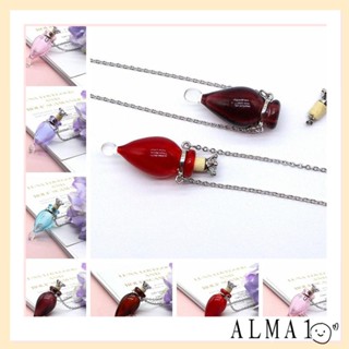 ALMA จี้สร้อยคอ รูปขวดน้ํา ประดับหินขี้เถ้า มงกุฎ เปิดได้