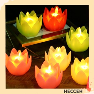 Hecceh โคมไฟเทียน Led รูปดอกบัว สําหรับตกแต่งบ้าน