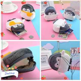 DEALSHOP กระเป๋าสตางค์ กระเป๋าใส่เหรียญ หูฟัง สายเคเบิ้ล USB ลายการ์ตูนเพนกวิน ขนาดเล็ก