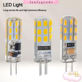 Lanfy หลอดไฟคริสตัล 12V 220V G4 LED 2W 3W หรี่แสงได้ สีขาว แบบเปลี่ยน สําหรับตกแต่งบ้าน