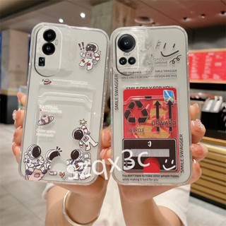 ใหม่ เคสโทรศัพท์มือถือแบบนิ่ม TPU ลายนักบินอวกาศน่ารัก พร้อมช่องใส่บัตร สําหรับ OPPO Reno10 Pro Plus Pro+ Reno 8T 8Z 8 A78 A77S A77 A76 A57 A17K A17 A96 5G 4G Reno 10Pro