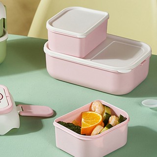 Joy Live กล่องอาหารกลางวัน 2 ชั้นพลาสติกภาชนะบรรจุอาหารกลางวันแบบพกพา Heatable Leakproof Lunch Box Container for Student Work