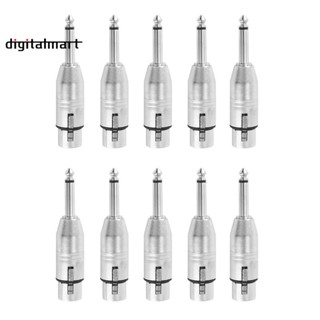 อะแดปเตอร์ไมโครโฟน 3Pin XLR Female to 6.35 มม. Male Mono Plug Lead Adapter XLR to 6.35 มม. 10 ชิ้น