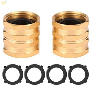 【VARSTR】Brass Garden Hose Swivel Connector with 4 Gaskets 2 Pack Durable and Practical