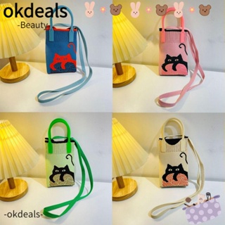 Okdeals กระเป๋าถือ ผ้าถัก ขนาดเล็ก ความจุสูง ใช้ซ้ําได้ สําหรับผู้หญิง