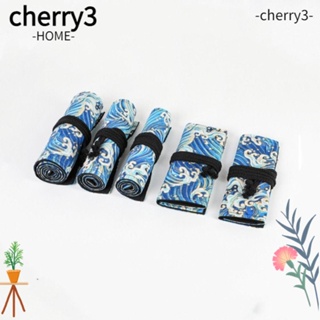 Cherry3 กระเป๋าดินสอ ผ้าแคนวาส 12 24 36 48 72 ช่อง สําหรับใส่เครื่องสําอาง