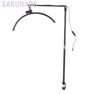 Sakurabc 36W 23inch Desktop LED Light 3200K‑5600K Half Moon Shaped Eyelash Beauty Lamp with Remote Control Black 100‑240V