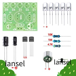 LANSEL ชุดไฟ LED ควบคุมด้วยเสียง แสงเมโลดี้ ทองแดง ชุดผลิตโคมไฟควบคุมเสียง abs แบบพกพา สีเขียว สําหรับผู้เริ่มต้นเชื่อม DIY