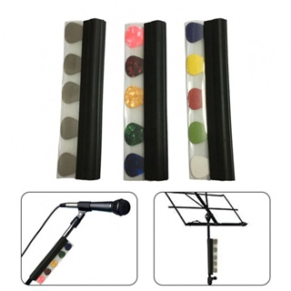 New Arrival~Stand Pickholder 19*4*2cm Guitar Picks Holder With 5 Picks Stand Clamp