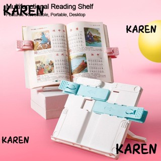 Karen ชั้นวางหนังสือ แบบตั้งโต๊ะ พับได้ ปรับระดับได้ สําหรับอ่านหนังสือ