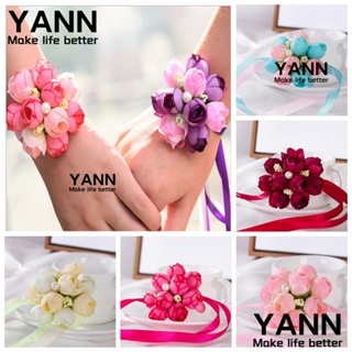 Yann สร้อยข้อมือริบบิ้น ประดับไข่มุก ลายดอกกุหลาบ หลากสี สําหรับเจ้าสาว เพื่อนเจ้าสาว งานแต่งงาน งานพรอม DIY