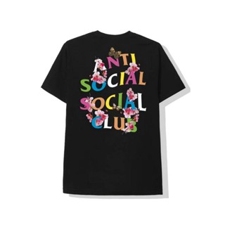 ANTI SOCIAL SOCIAL CLUB [พร้อมส่ง] ใหม่ เสื้อยืดแขนสั้น พิมพ์ลายผีเสื้อ สีรุ้ง สําหรับผู้ชาย และผู้หญิง