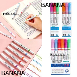 Banana1 ปากกาไฮไลท์ เส้นโค้ง กราฟฟิตี้ อุปกรณ์สํานักงาน ไฮไลท์ในตัว สี