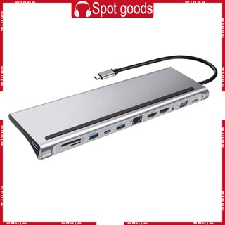 Win 12-in-1 ฮับ Type-C คู่ สําหรับแล็ปท็อป RJ45 Gigabit Lan PD Pro Air