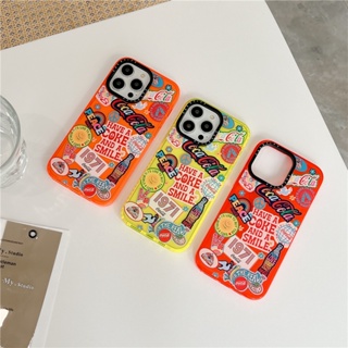 พร้อมส่ง CASETiFY【Coca-Cola 1971】เคสโทรศัพท์มือถือซิลิโคน TPU นิ่ม แบบใส กันกระแทก ลายสติกเกอร์ สําหรับ iPhone 14 Pro MAX 13 12 11 Pro MAX