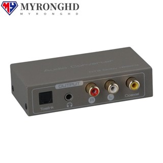 Myronghd RCA อะแดปเตอร์แปลงเสียง แจ็คเอาท์พุทดิจิทัล 3.5 มม. HDMI ARC ออปติคอลอะนาล็อกสเตอริโอ DAC โคแอ็กเชียลพาวเวอร์ซัพพลาย TV