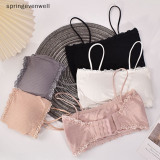 [springevenwell] เสื้อชั้นในสตรี แขนกุด เปิดหลัง สีพื้น รับลมร้อน