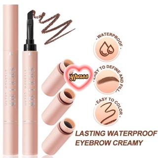 CYREAL SACE Ladyeyebrow Pencil With 4 Points Water Resistant Color Fastening 10g Eyebrow Cream Waterproof Long-term Tattoo Eyebrow Gel Brush 2 In 1 Coloured Eyebrow Pen Eye Makeup