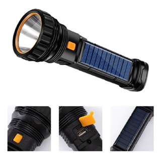 Solar Led Flashlight Rechargeable Lantern Outdoor Camping Torch Light Lamp