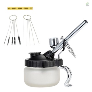 MIT KKmoon Airbrush Cleaning Pot Glass Air Brush Holder Clean Paint Jar Bottle Spray  Wash Clean Tools Needle Nozzle Brush Set