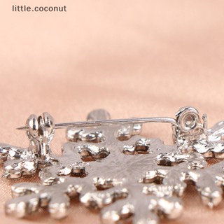 [little.coconut] เข็มกลัด โลหะผสม รูปเกล็ดหิมะ ฝังพลอยเทียม เครื่องประดับบูติก