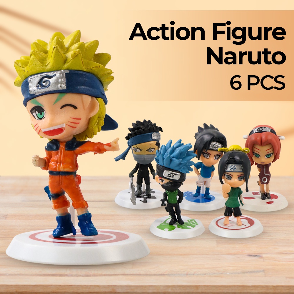 โมเดลฟิกเกอร์ Naruto Action Figure 18 ไม่มีสี จํานวน 6 ชิ้น