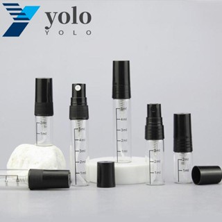 Yolo ขวดแก้ว พร้อมสเกล แบบพกพา 2/3/5/10 มล. เครื่องสําอาง ขวดตัวอย่าง เครื่องมือแต่งหน้า ขวดสเปรย์ มอยส์เจอร์ไรเซอร์