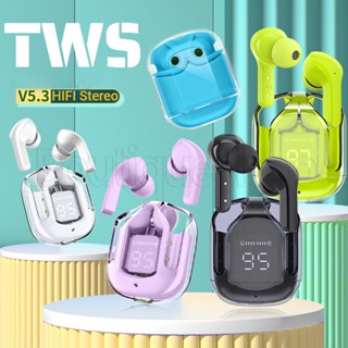 หูฟังบลูทูธ 5.3 TWS / หูฟังบลูทูธดิจิตอล LED / ชุดหูฟังสําหรับเล่นเกม แบบพกพา / หูฟังไร้สาย T2 แบบใส / หูฟังลดเสียงรบกวนสเตอริโอ HIFI