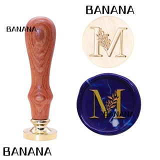 Banana1 แสตมป์ตราประทับขี้ผึ้ง ลายตัวอักษร M สําหรับห่อของขวัญ การ์ดวันขอบคุณพระเจ้า