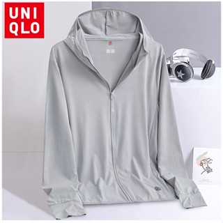 Uniqlo เสื้อแจ็กเก็ตแขนยาว ผ้าเรยอน แบบบางพิเศษ ป้องกันแดด สไตล์เกาหลี สําหรับผู้หญิง ไซซ์ M-5XL