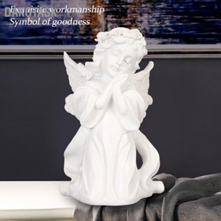  DAKOTASK เรซิ่นมุมสวดมนต์ Figurine สีขาวสวดมนต์สาวมุมเครื่องประดับถือแก้มปีก Cherubs ประติมากรรมสำหรับชั้นวางหนังสือห้องนอนวันครบรอบแต่งงาน