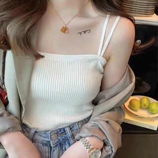 เสื้อกล้าม เปิดไหล่ ลายทาง สีพื้น สําหรับผู้หญิง