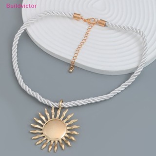 Buildvictor ใหม่ สร้อยคอ จี้รูปดอกทานตะวัน ทรงเรขาคณิต เครื่องประดับแฟชั่น สําหรับผู้หญิง
